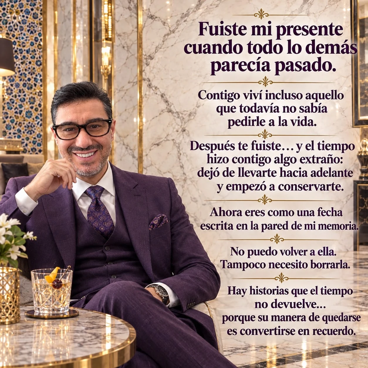 Fuiste mi presente cuando todo lo demás parecía pasado.